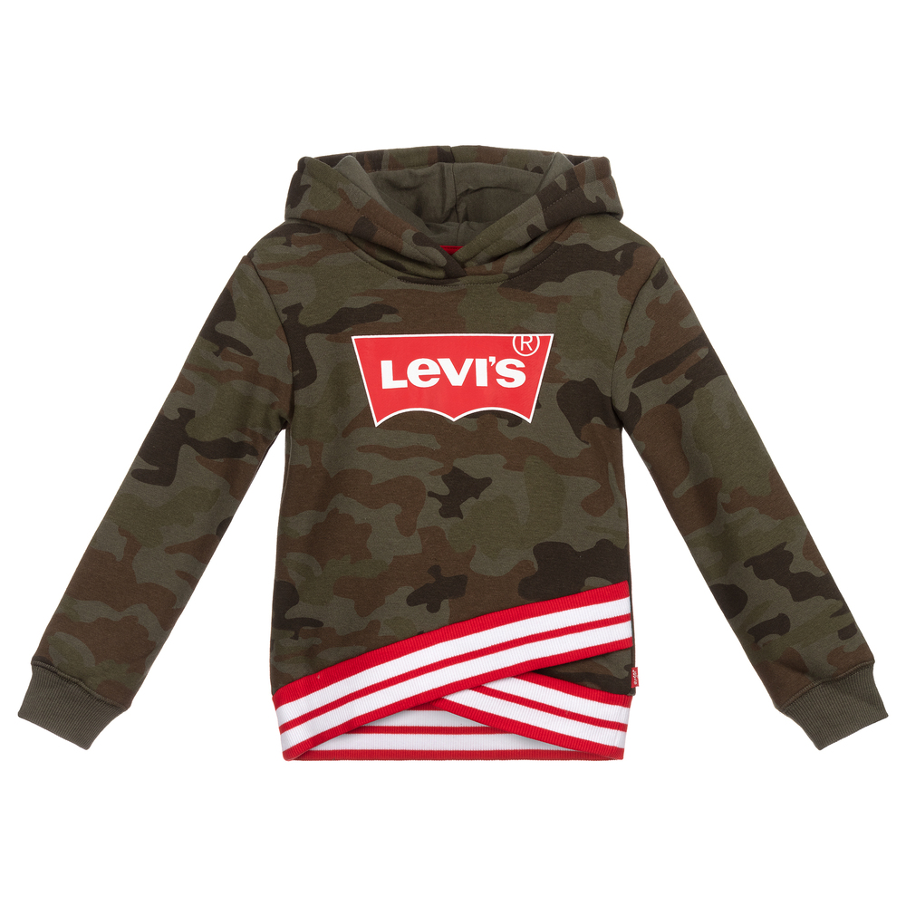 Levi's - Girls Green Cotton Hoodie | Childrensalon