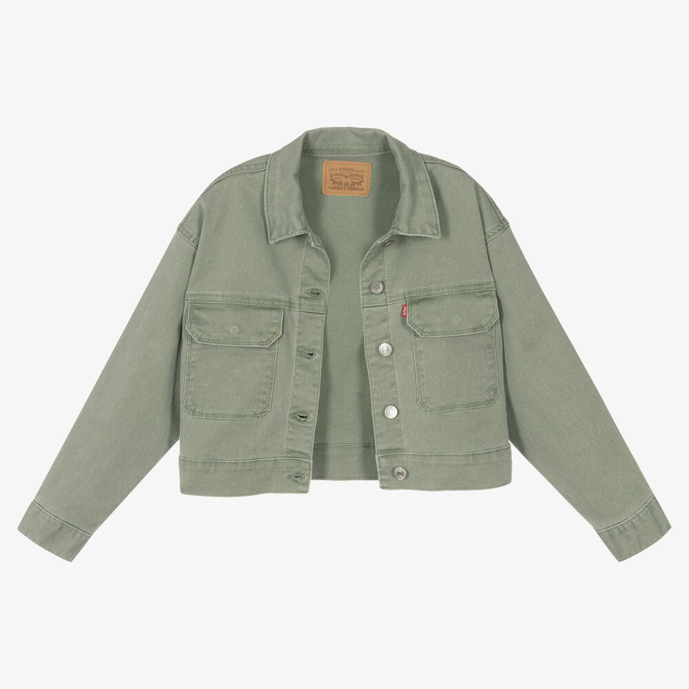 Green denim jacket ladies shop
