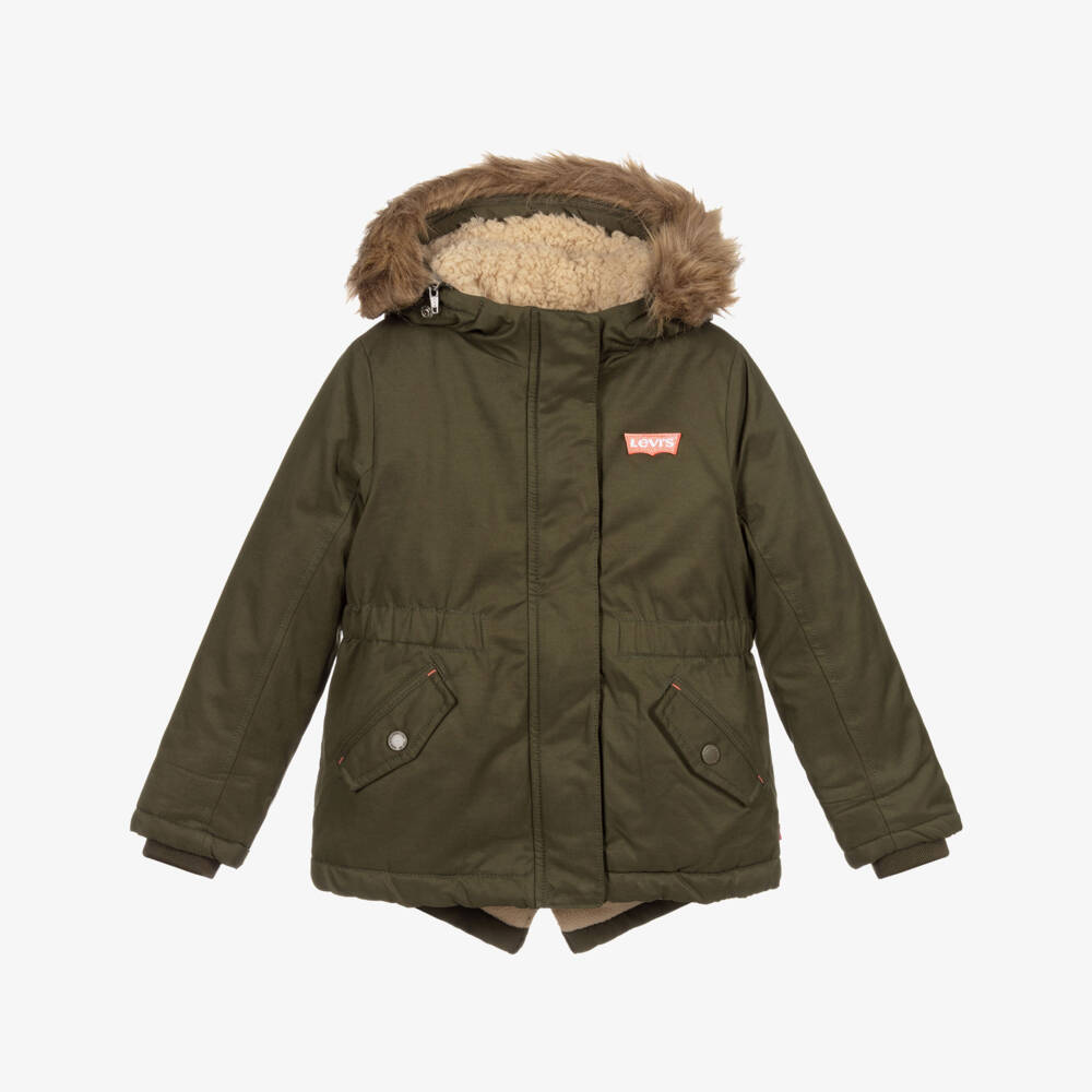 Levi's-Girls Green Padded Coat | Childrensalon Outlet