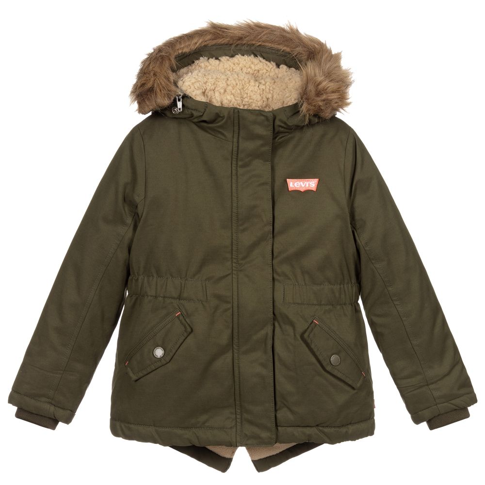 Levi's - Girls Green Padded Coat | Childrensalon