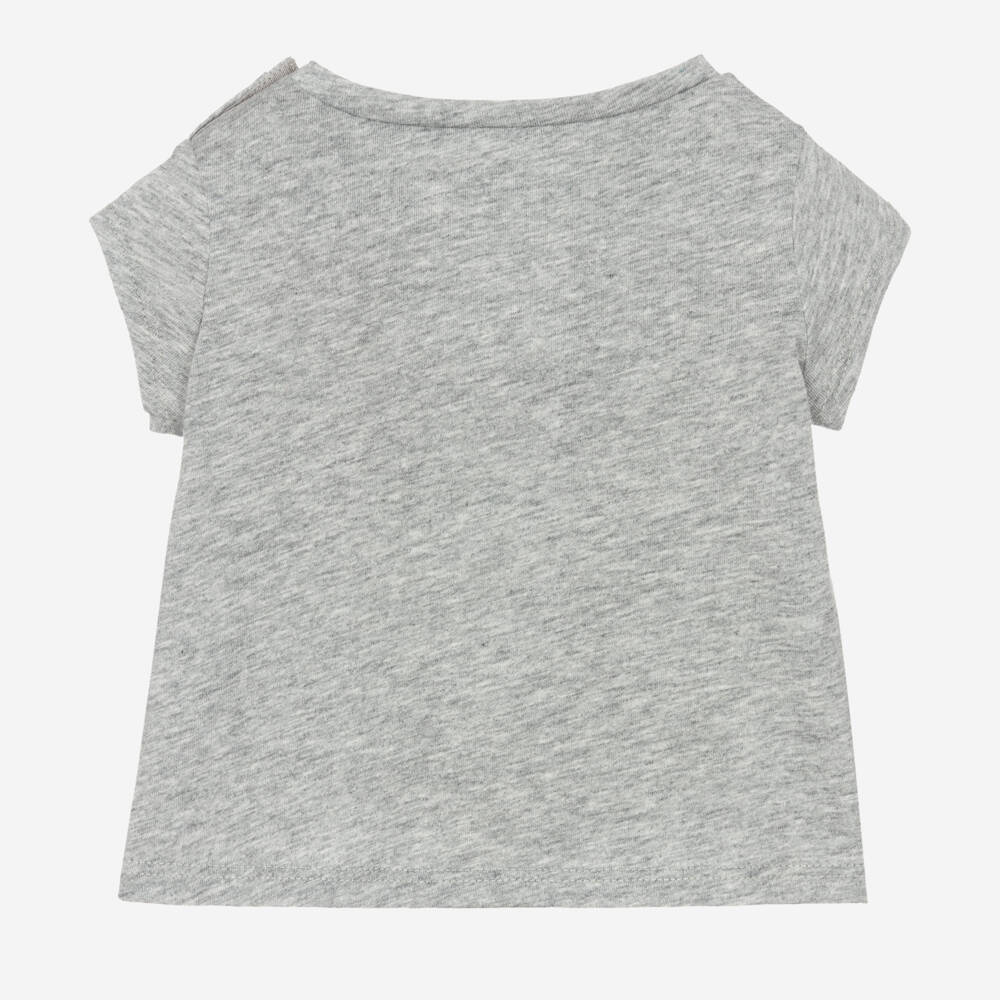 Levi's-تيشيرت أطفال بناتي قطن جيرسي لون رمادي | Childrensalon Outlet