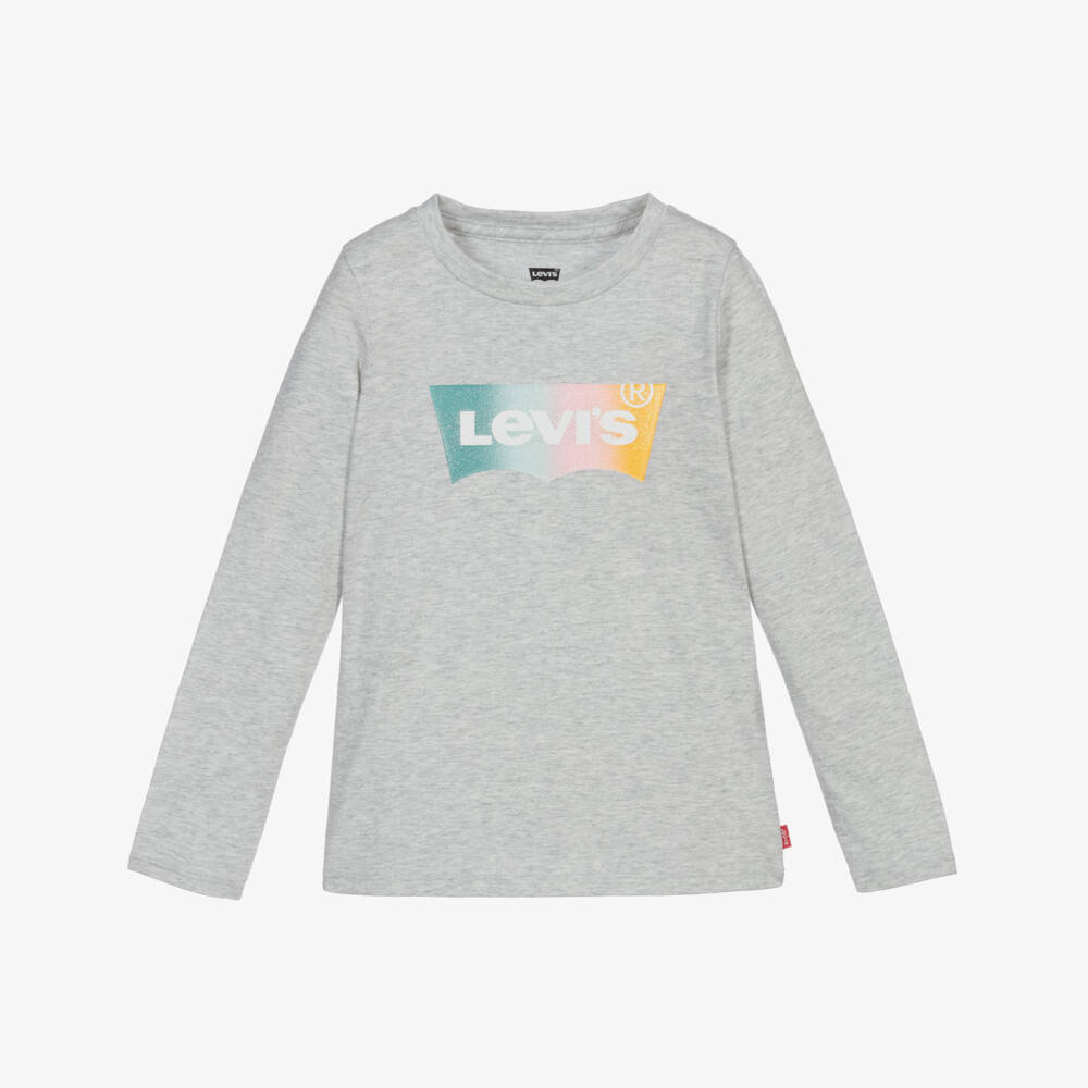 Levi's-Girls Grey Logo Top | Childrensalon Outlet