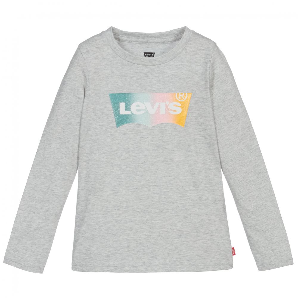 Levi's-Girls Grey Logo Top | Childrensalon Outlet