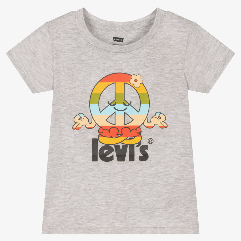 Levi's - Girls Grey Marl Logo T-Shirt | Childrensalon