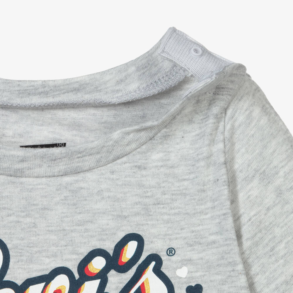 Levi's-Girls Grey Marl Logo Top | Childrensalon Outlet
