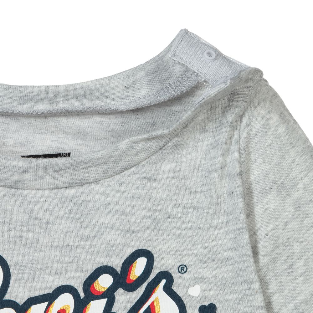Levi's-Girls Grey Marl Logo Top | Childrensalon Outlet