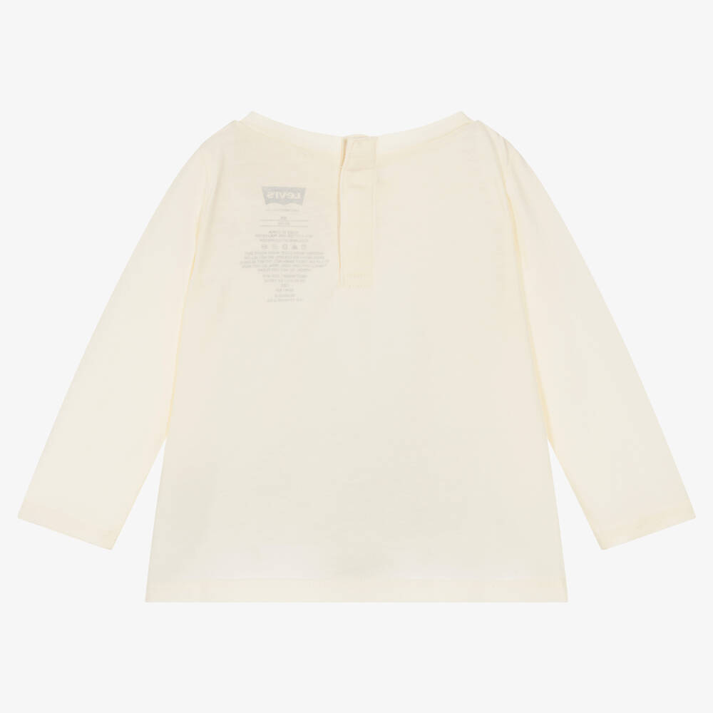 Levi's-Girls Ivory Cotton Heart Print Top | Childrensalon Outlet