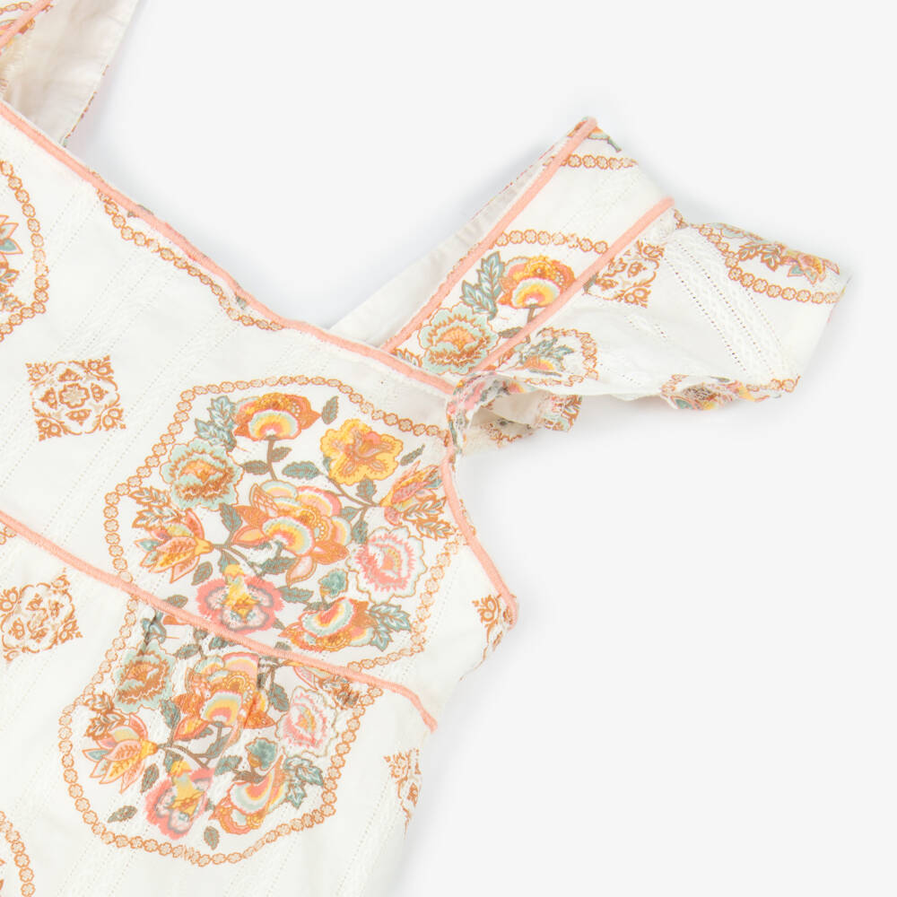 Levi's-بلوزة قطنية عاجية بنقشة زهور للبنات | Childrensalon Outlet