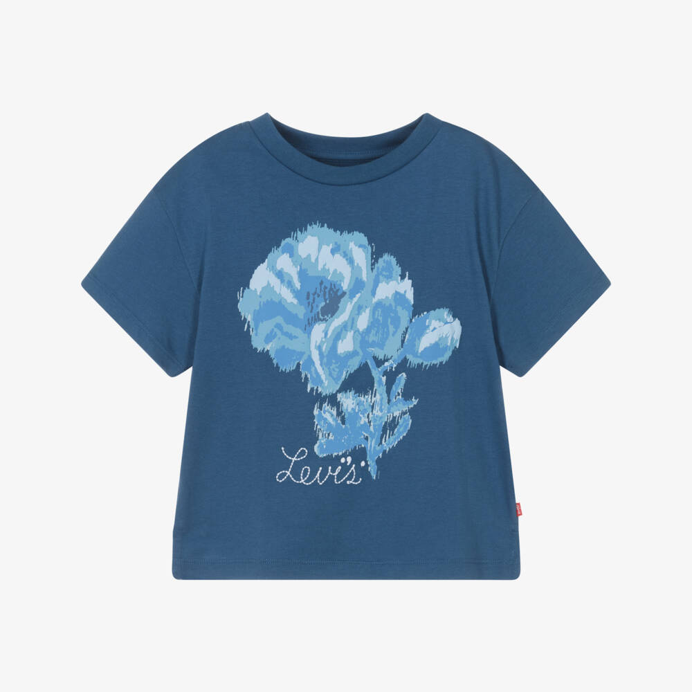 Levi's-Girls Navy Floral Knit Tee | Childrensalon Outlet