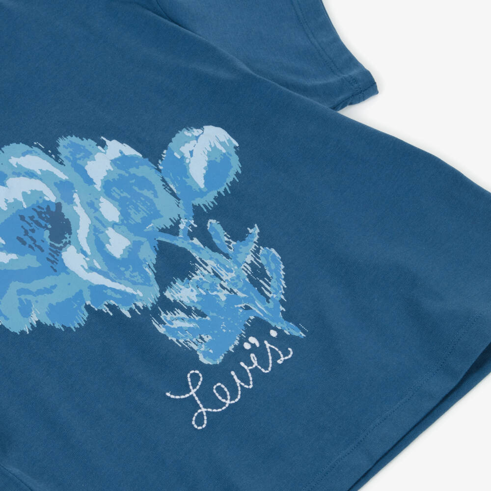 Levi's-Girls Navy Floral Knit Tee | Childrensalon Outlet