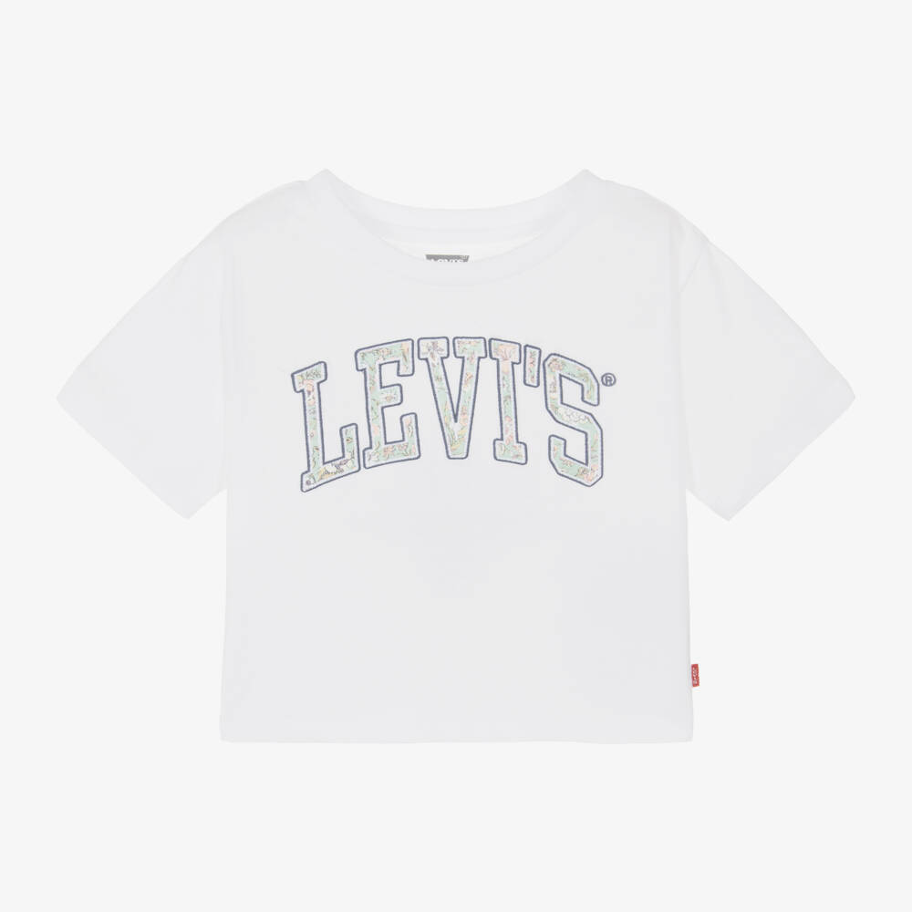 Levi's-Girls Organic Cotton White Tee | Childrensalon Outlet