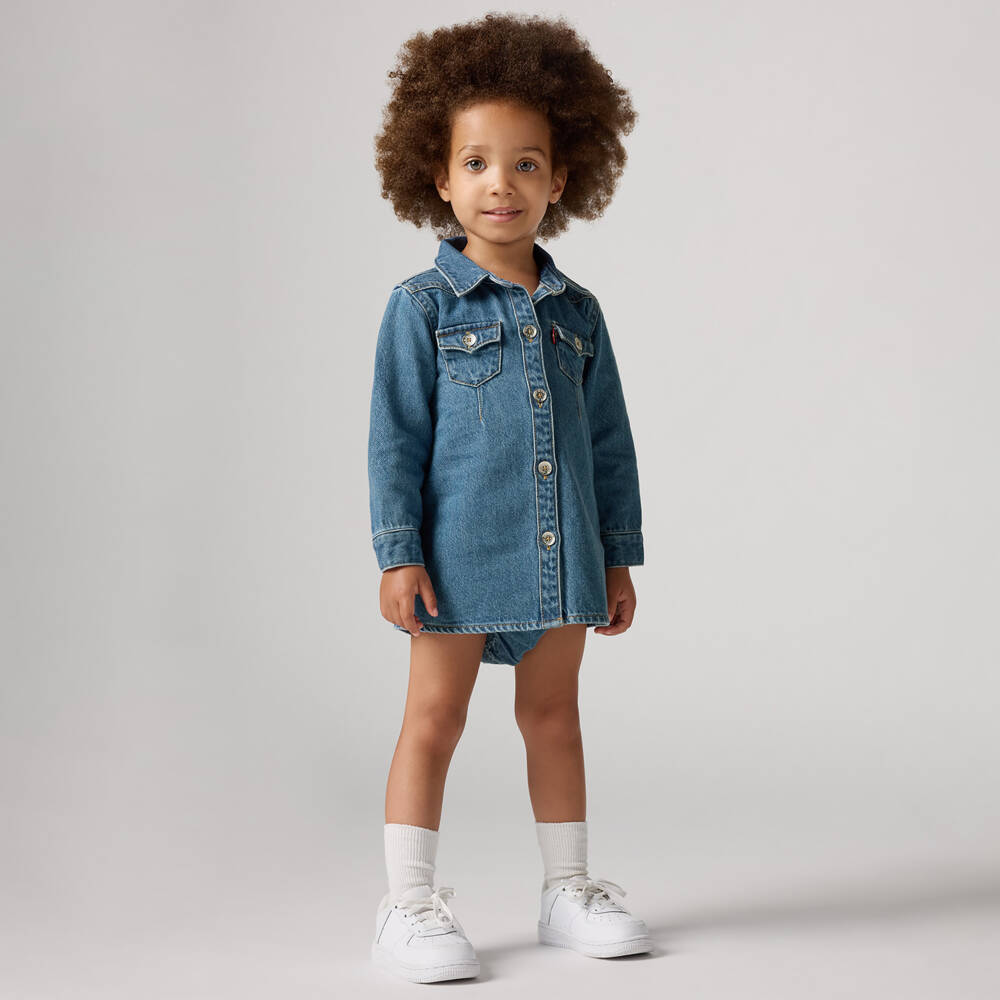 Levi's-Girls Organic Denim Blue Dress | Childrensalon Outlet