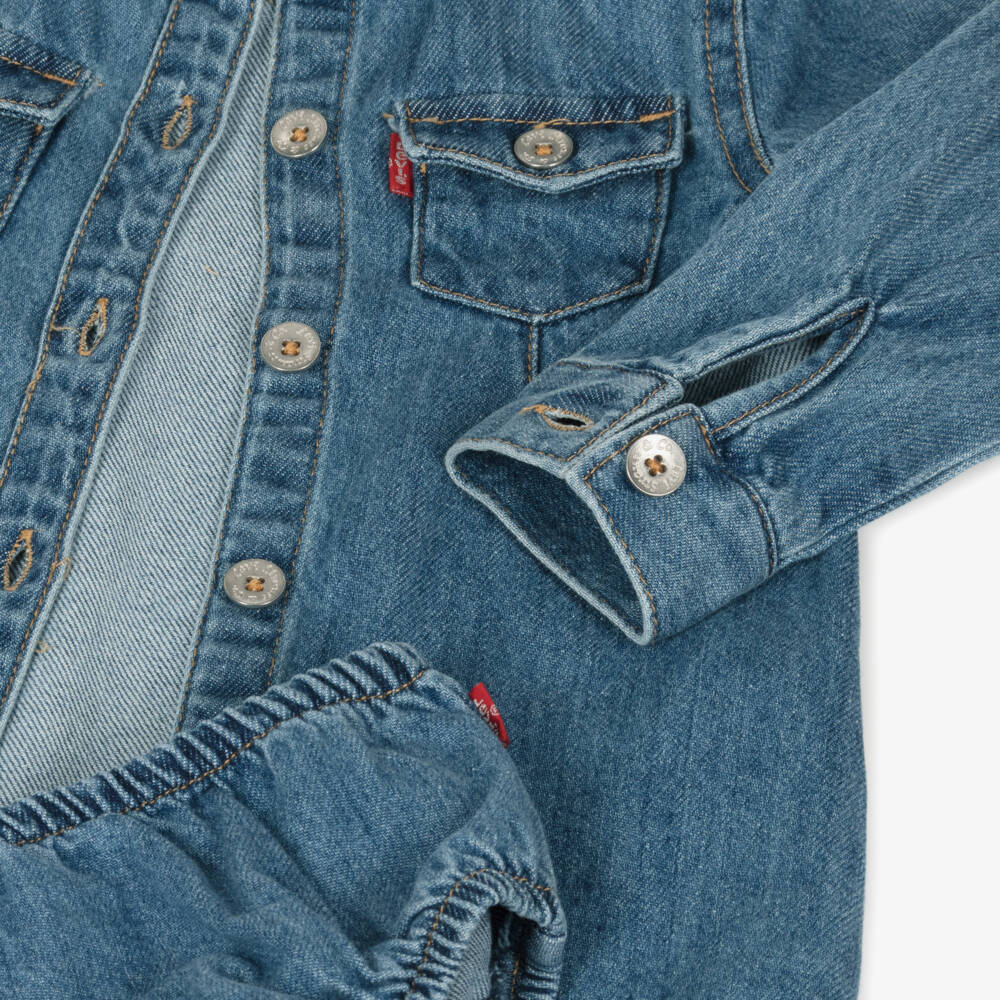 Levi's-Girls Organic Denim Blue Dress | Childrensalon Outlet