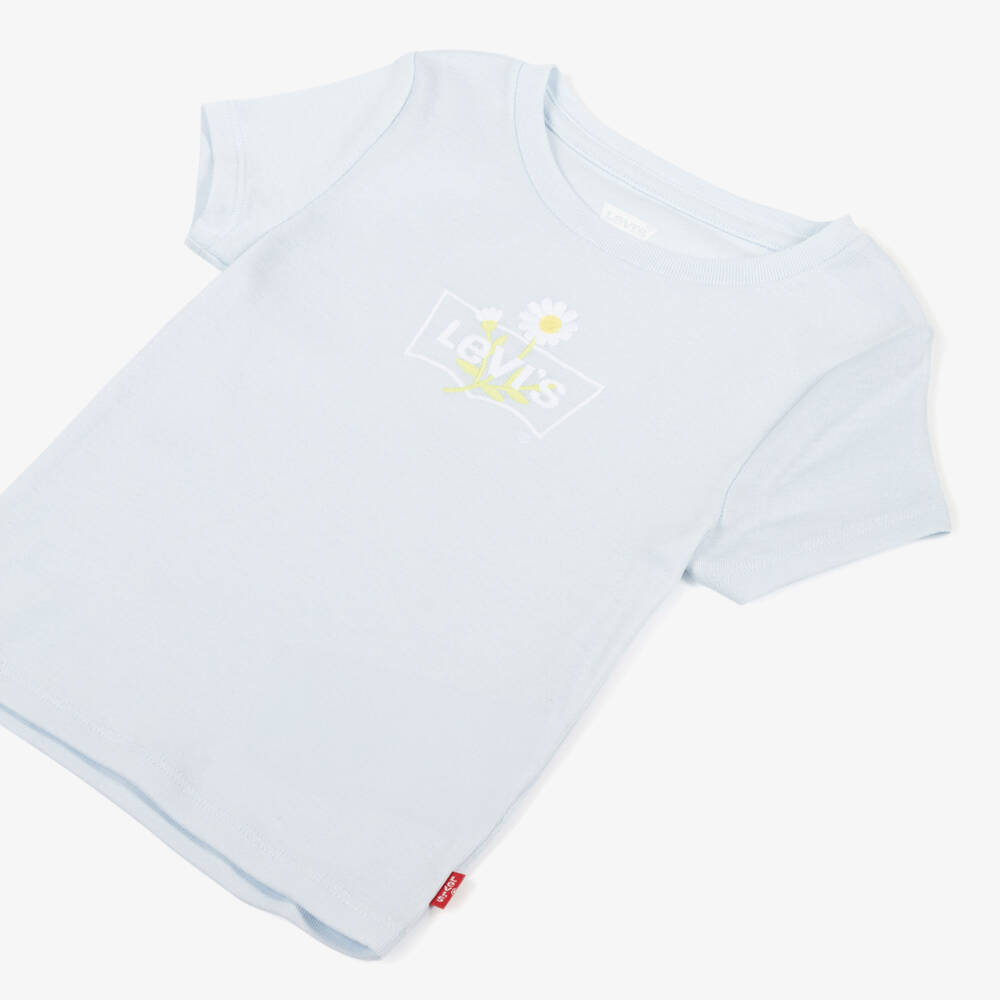 Levi's-Girls Pale Blue Daisy Logo T-Shirt | Childrensalon Outlet