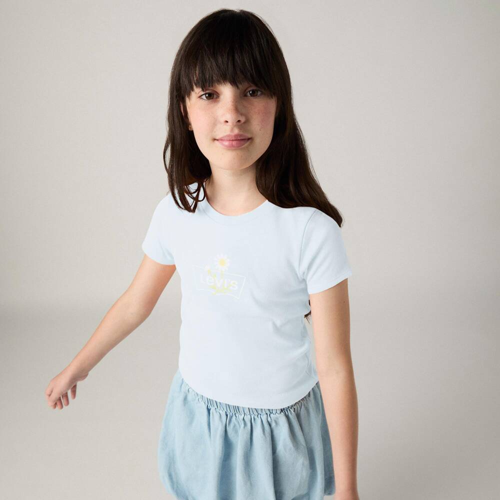 Levi's-Girls Pale Blue Daisy Logo T-Shirt | Childrensalon Outlet