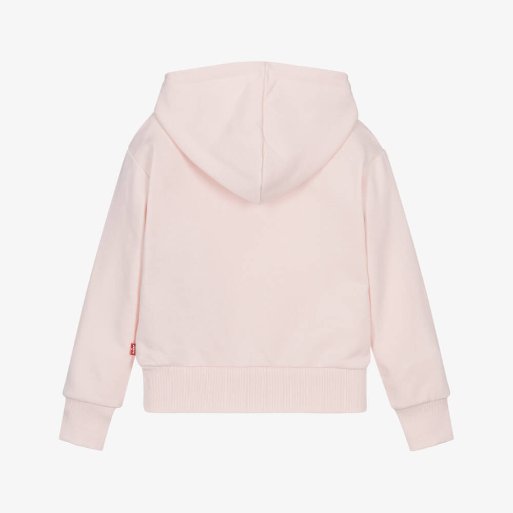 Levi's-Girls Pale Pink Jersey Hoodie with Cherry Print | Childrensalon Outlet