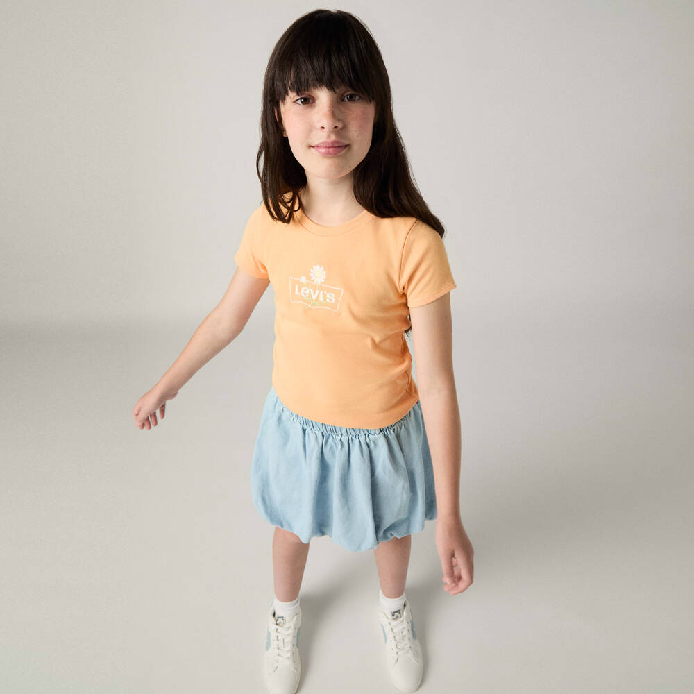 Levi's-Girls Pastel Orange Daisy Logo T-Shirt | Childrensalon Outlet