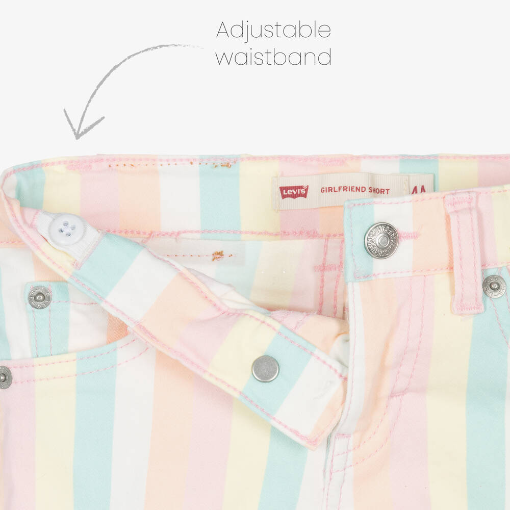 Levi's-Girls Pink Cotton Girlfriend Shorts | Childrensalon Outlet