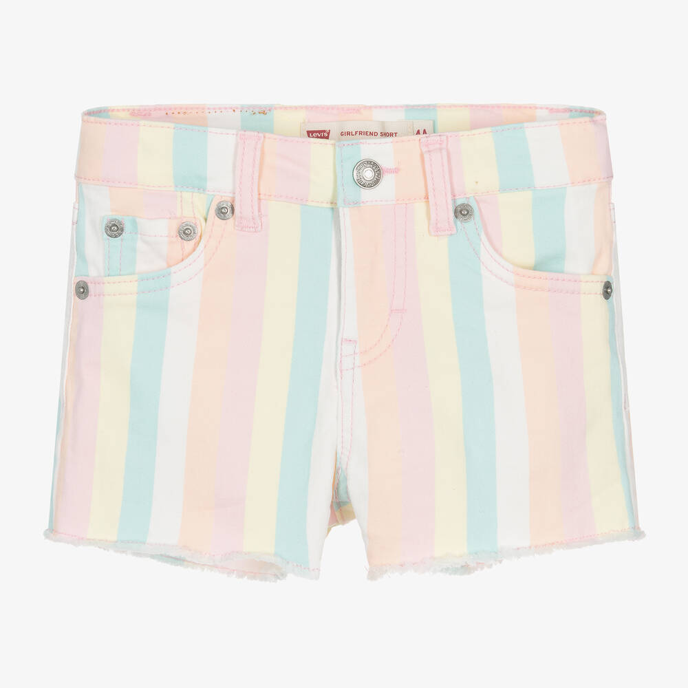 Levi's-Girls Pink Cotton Girlfriend Shorts | Childrensalon Outlet