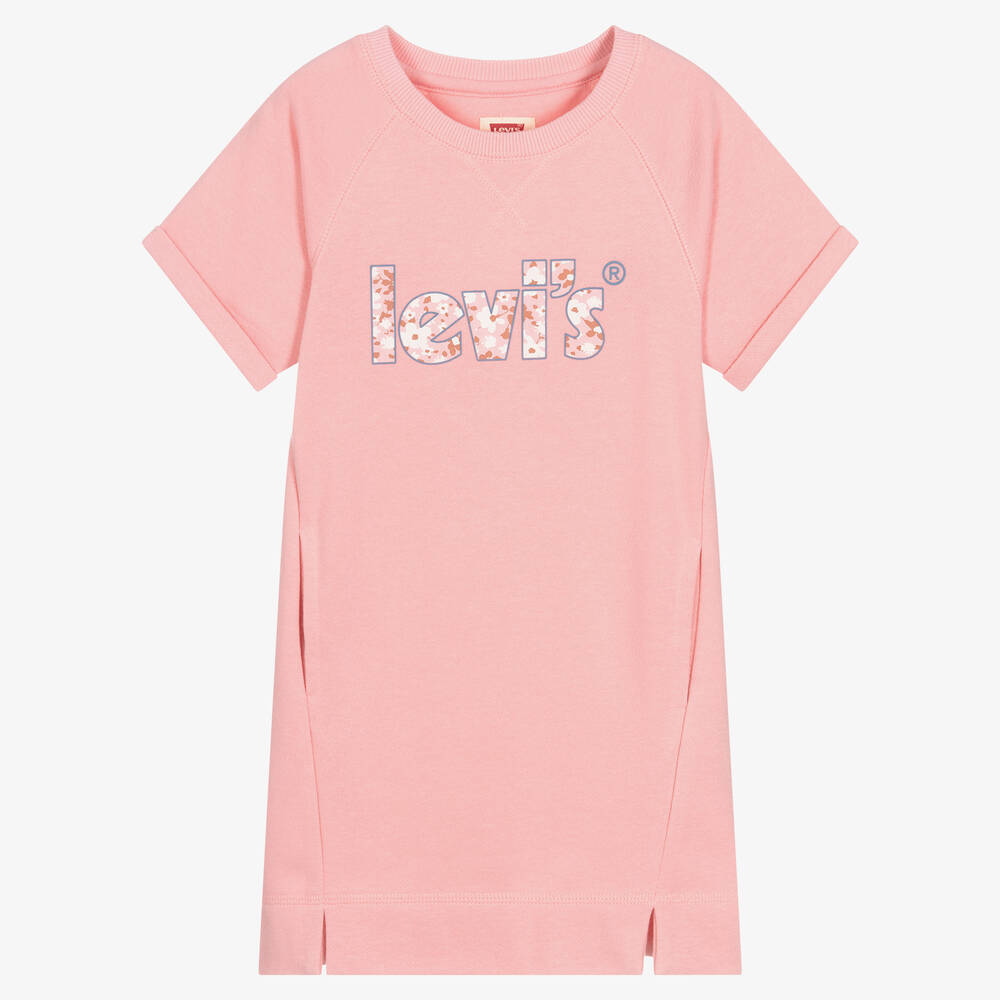 Levi's - Розовое хлопковое платье-свитшот | Childrensalon