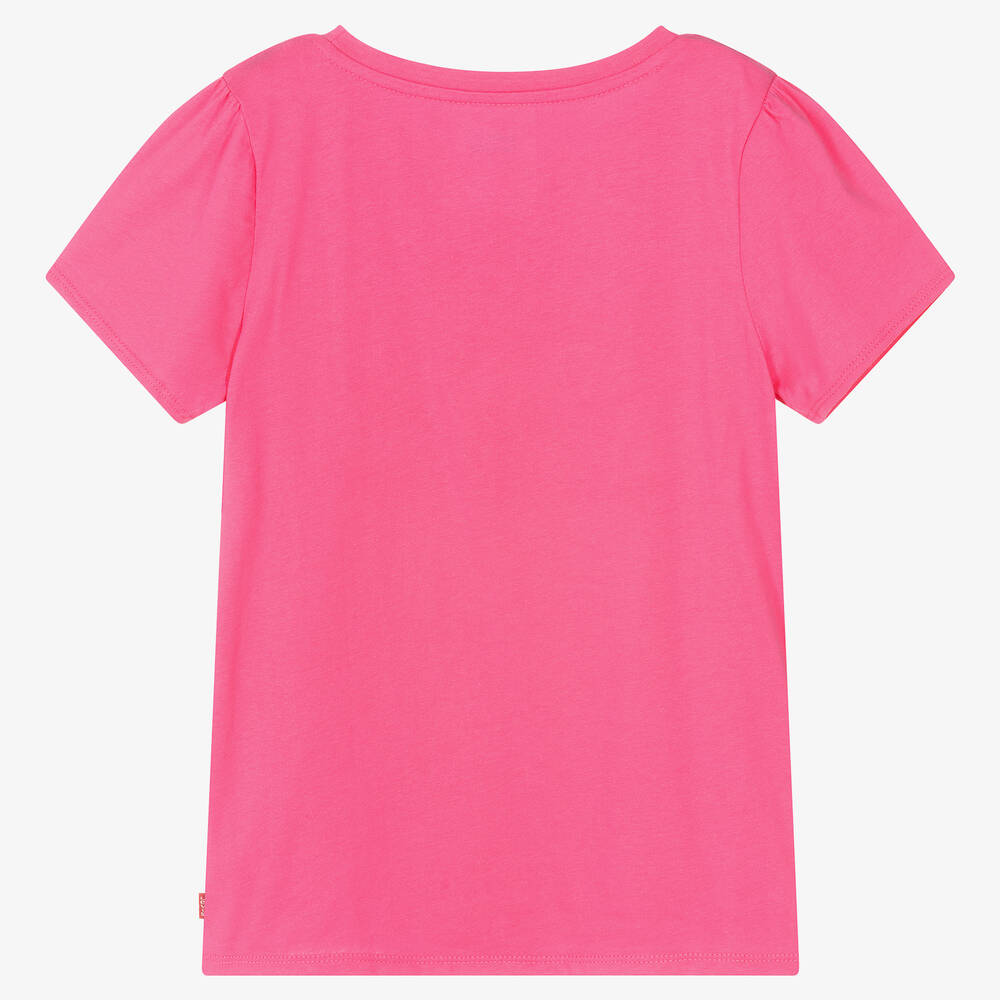Levi\'s - Girls Pink Cotton Logo T-Shirt | Childrensalon Outlet