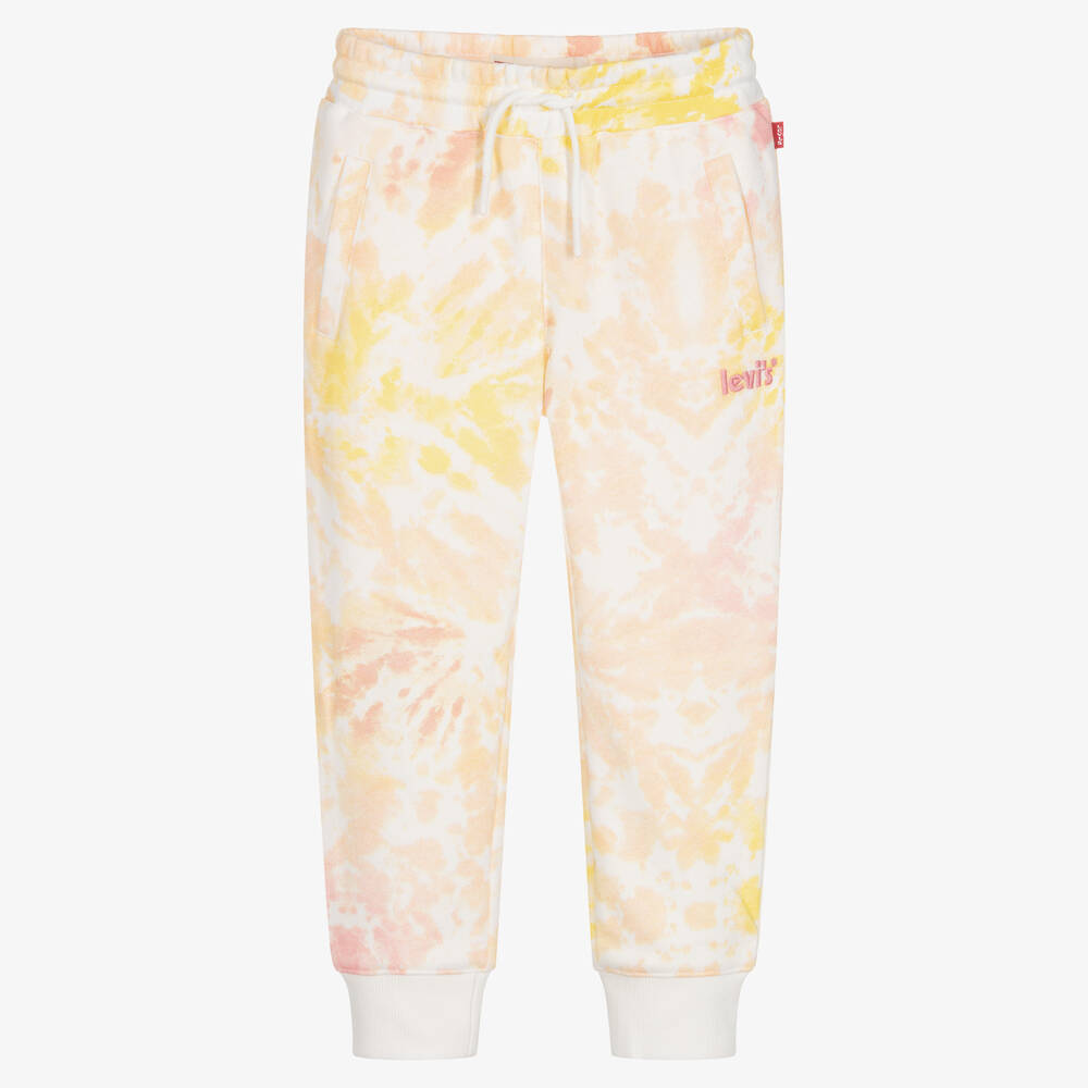 Levi s Girls Pink Cotton Tie Dye Joggers Childrensalon Outlet