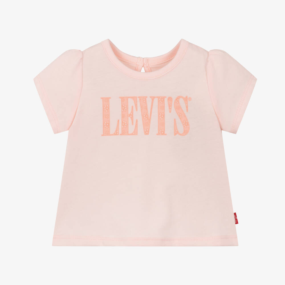 Levi's-Girls Pink Floral Cotton Tee | Childrensalon Outlet