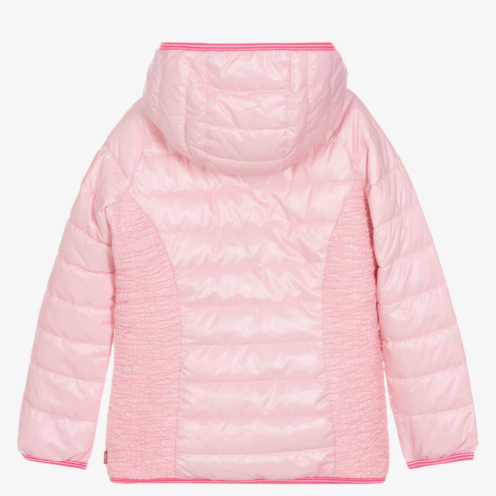 Levi's - Girls Pink Hooded Puffer Jacket | Childrensalon Outlet