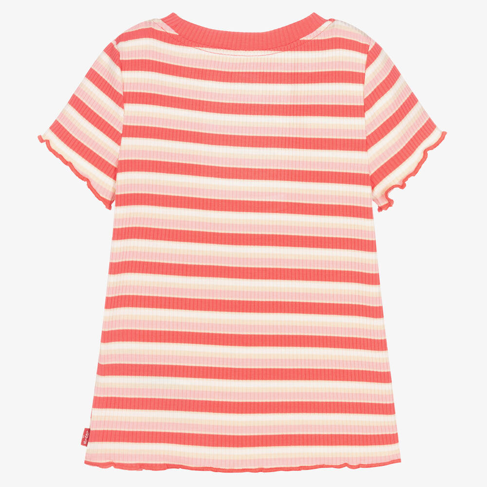 Levi s Rosa geripptes T Shirt fur Madchen Childrensalon Outlet