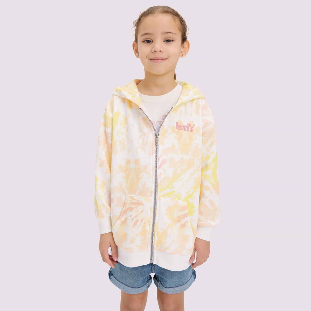 Levi's-Girls Pink Tie-Dye Zip-Up Hoodie | Childrensalon Outlet