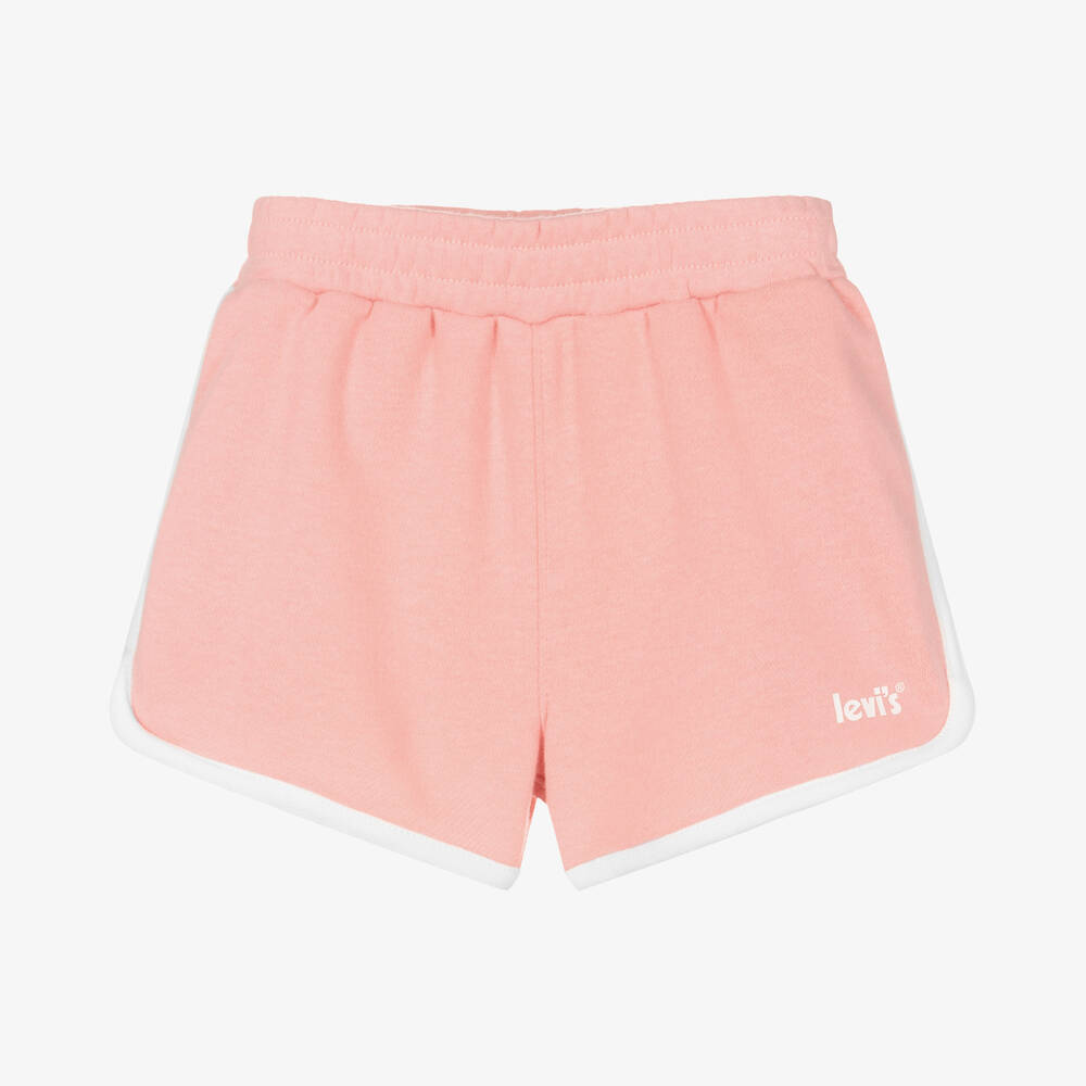 Levi's - Girls Pink & White Cotton Shorts | Childrensalon