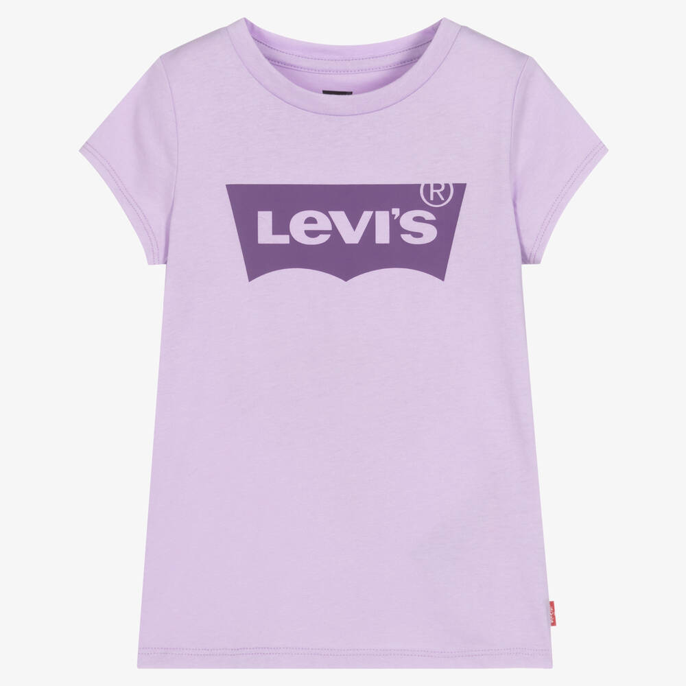 Levi's - تيشيرت قطن جيرسي لون بنفسجي للبنات | Childrensalon