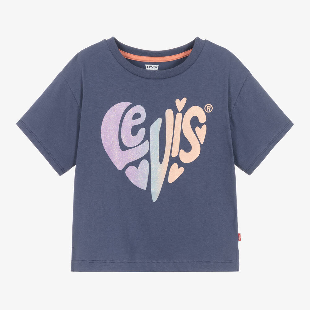 Levi's - Girls Purple Heart Cotton T-Shirt | Childrensalon