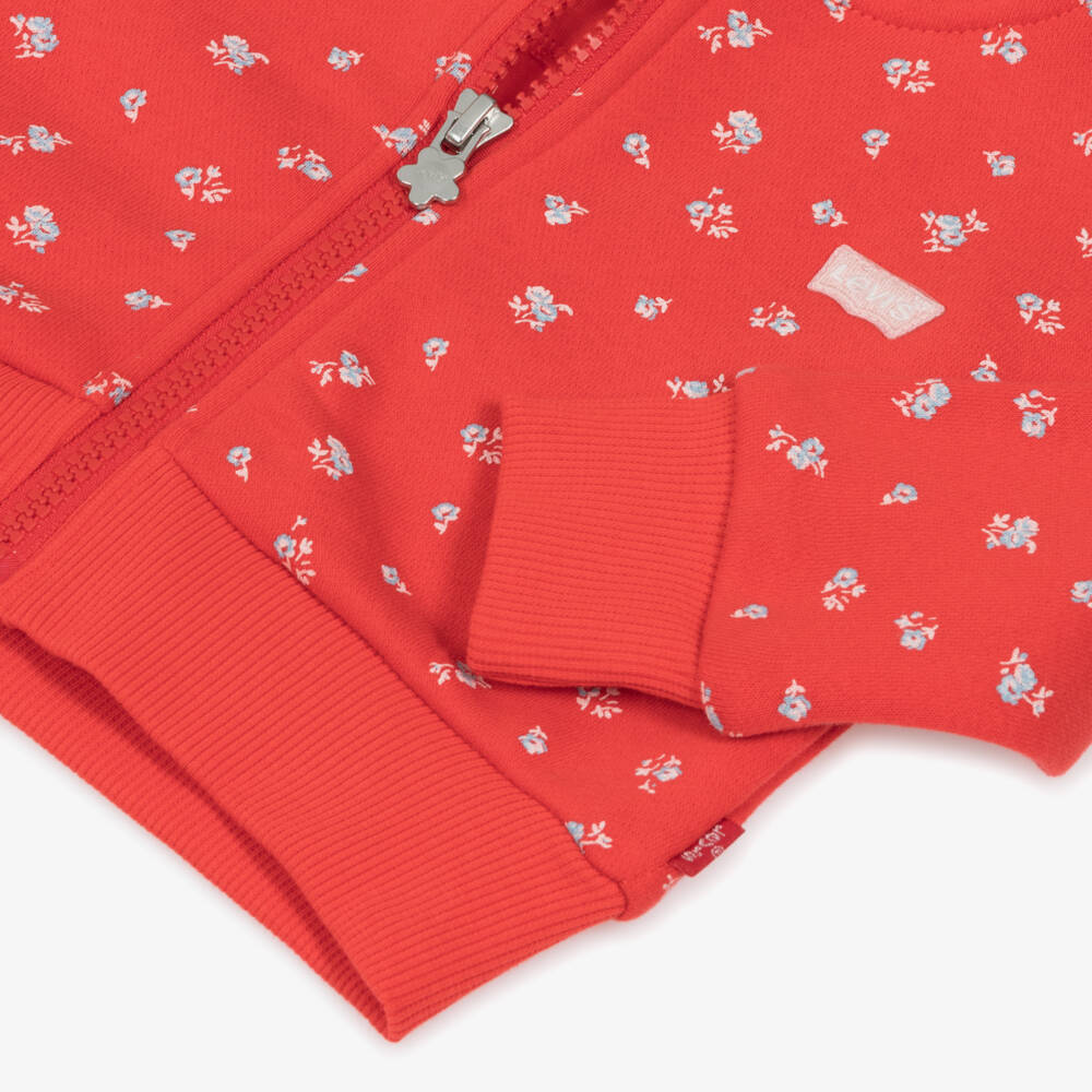 Levi's-Girls Red Floral & Blue Denim Jeans Set | Childrensalon Outlet