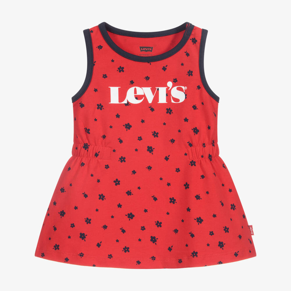 Levi's-Girls Red Flower Logo Dress | Childrensalon Outlet