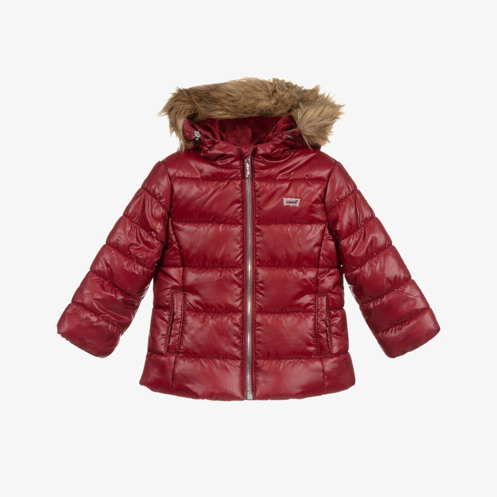 Levi's-Girls Red Padded Coat | Childrensalon Outlet