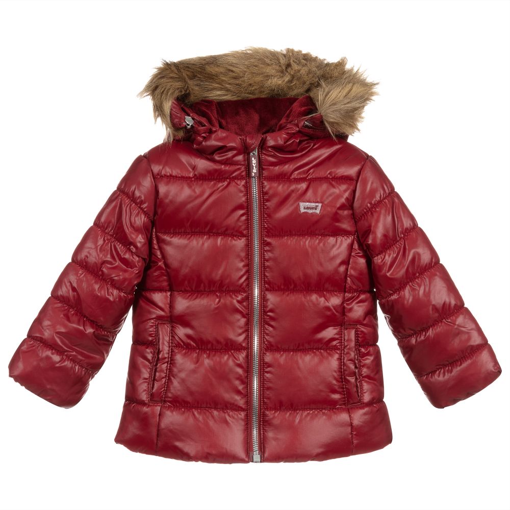 Levi's - Girls Red Padded Coat | Childrensalon