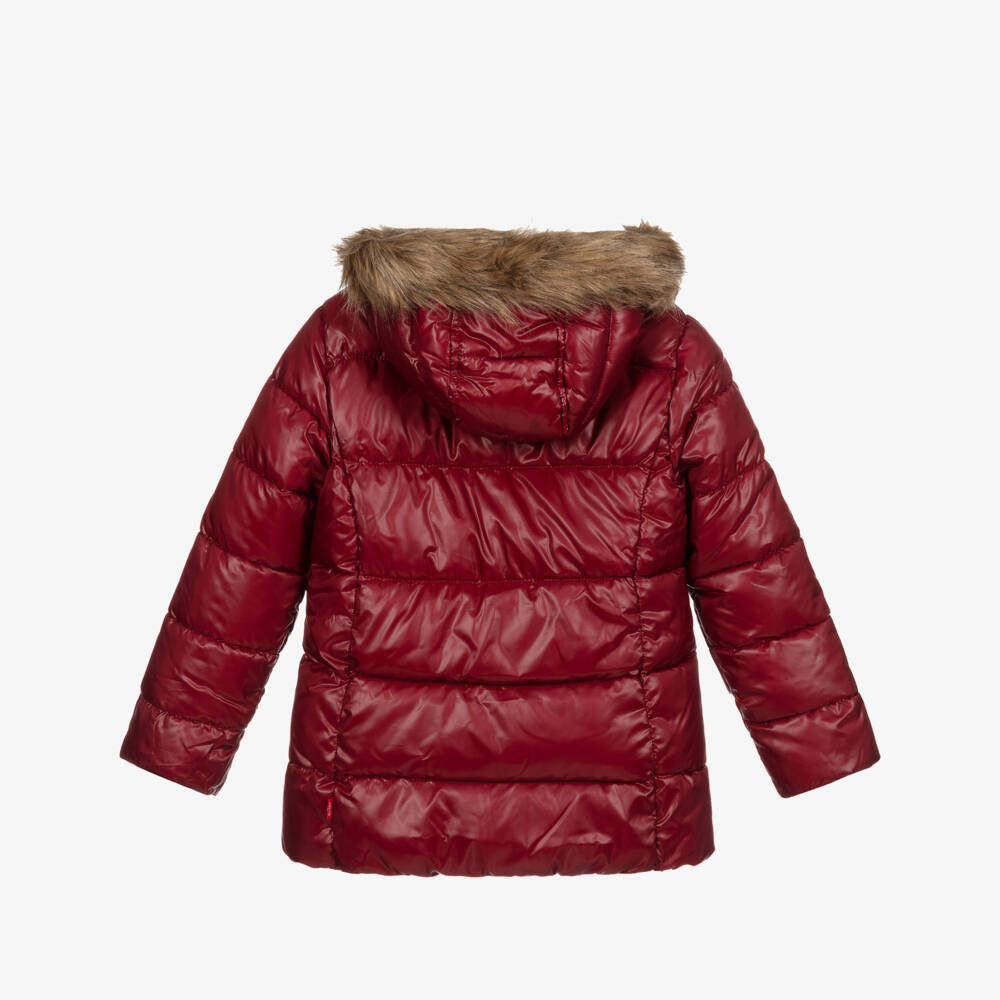 Levi's-Girls Red Puffer Coat | Childrensalon Outlet