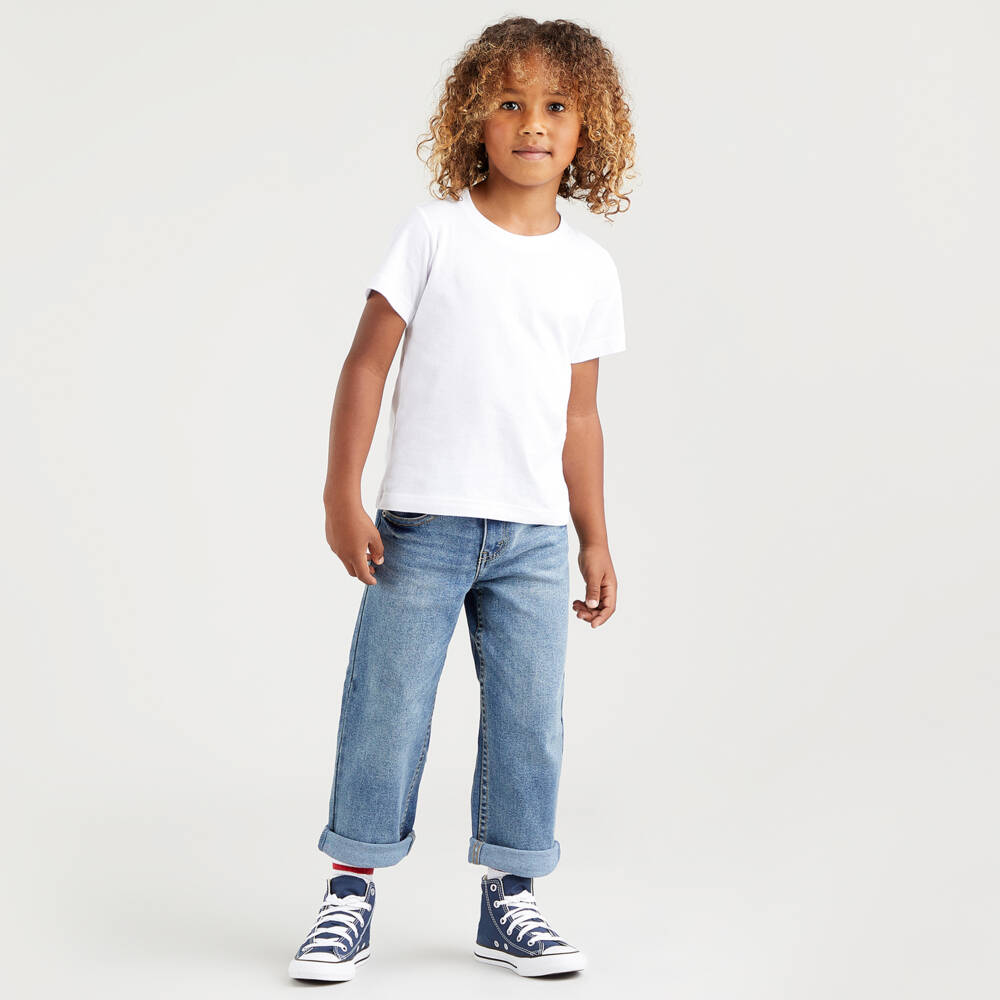 Levi's-Girls Relaxed Blue Denim Trousers | Childrensalon Outlet