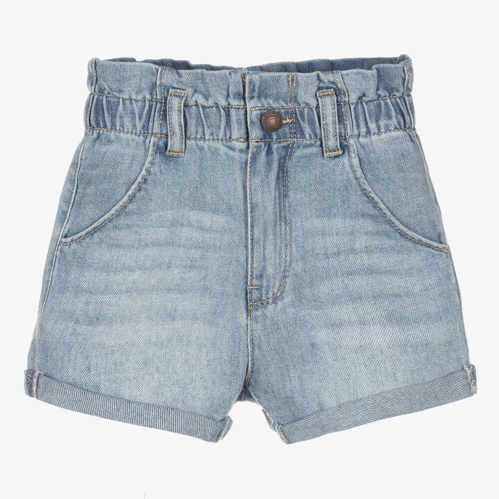 Levi's - Girls Washed Blue Denim Shorts | Childrensalon