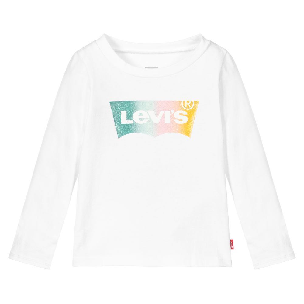 Levi's - Girls White Cotton Logo Top | Childrensalon