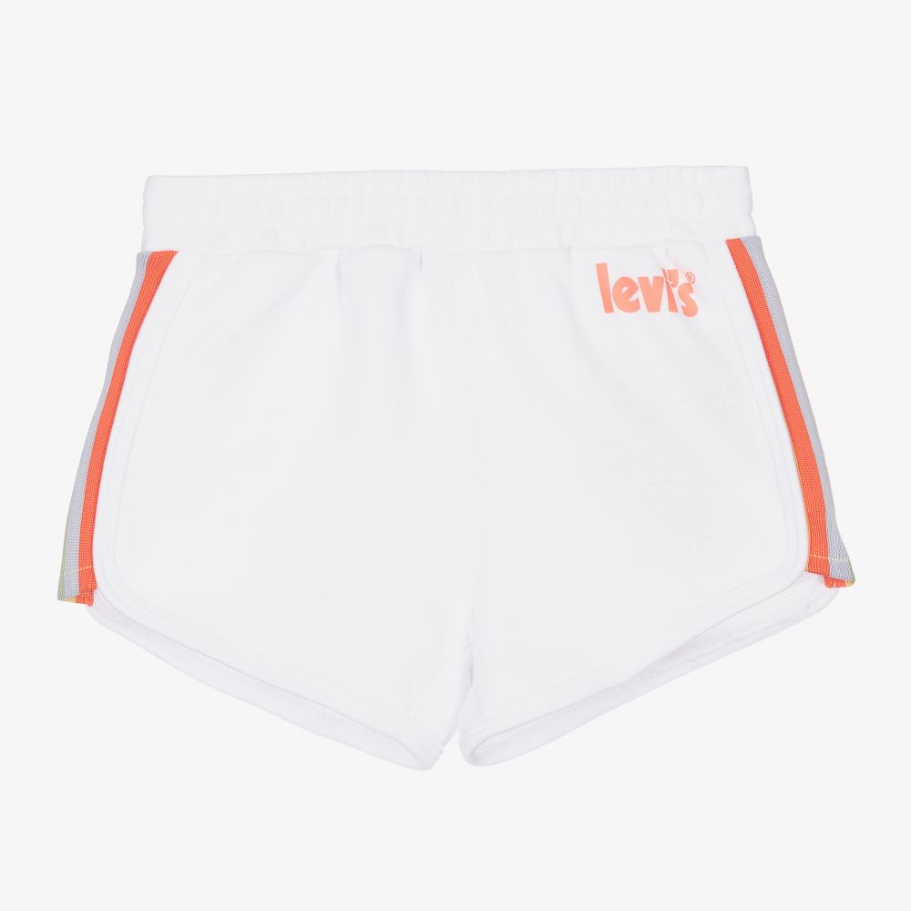 Levi's - Girls White Cotton Shorts | Childrensalon