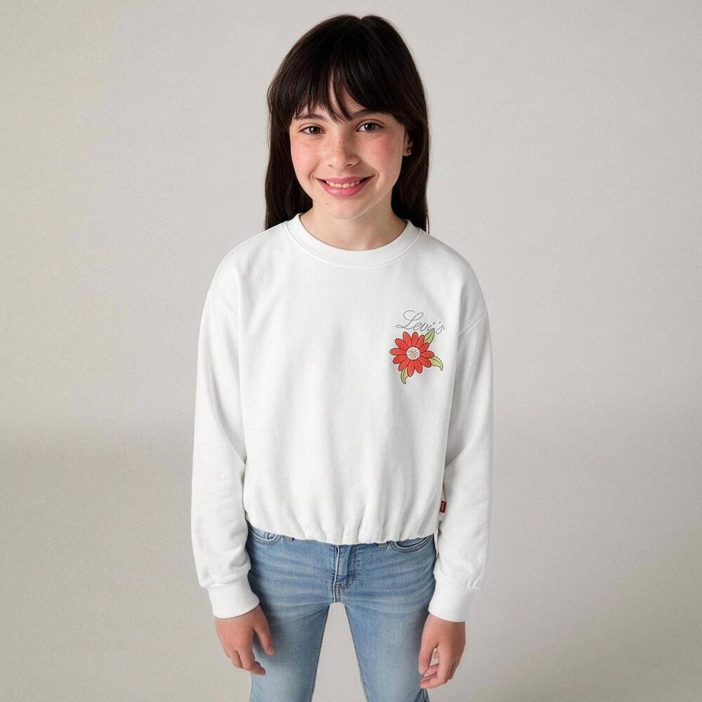 Levi's-Girls White Floral Pattern Jersey Sweatshirt | Childrensalon Outlet