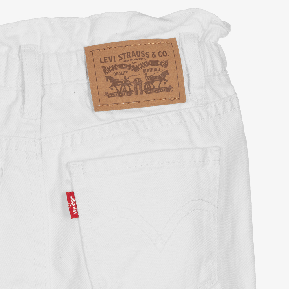 Levi s Girls White High Loose Jeans Childrensalon Outlet