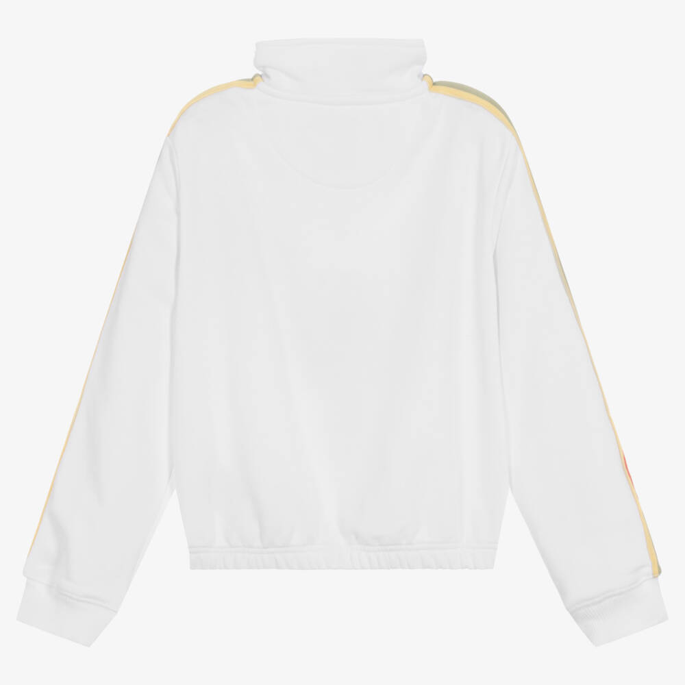 Levi's-Girls White Logo Quarter-Zip Sweatshirt | Childrensalon Outlet