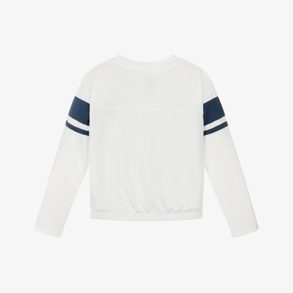 Levi's-Girls White Varsity Long-Sleeve Top | Childrensalon Outlet