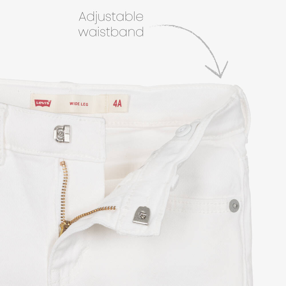 Levi's-Girls White Wide-Leg Denim Jeans | Childrensalon Outlet