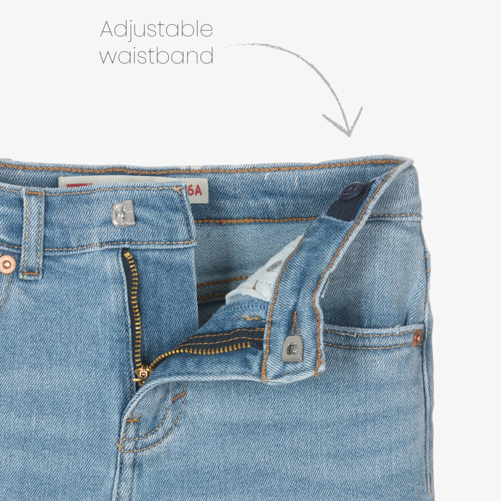 Levi's-Girls Wide-Leg Blue Denim Trousers | Childrensalon Outlet