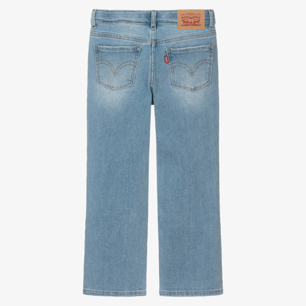 Levi's-Girls Wide-Leg Blue Denim Trousers | Childrensalon Outlet