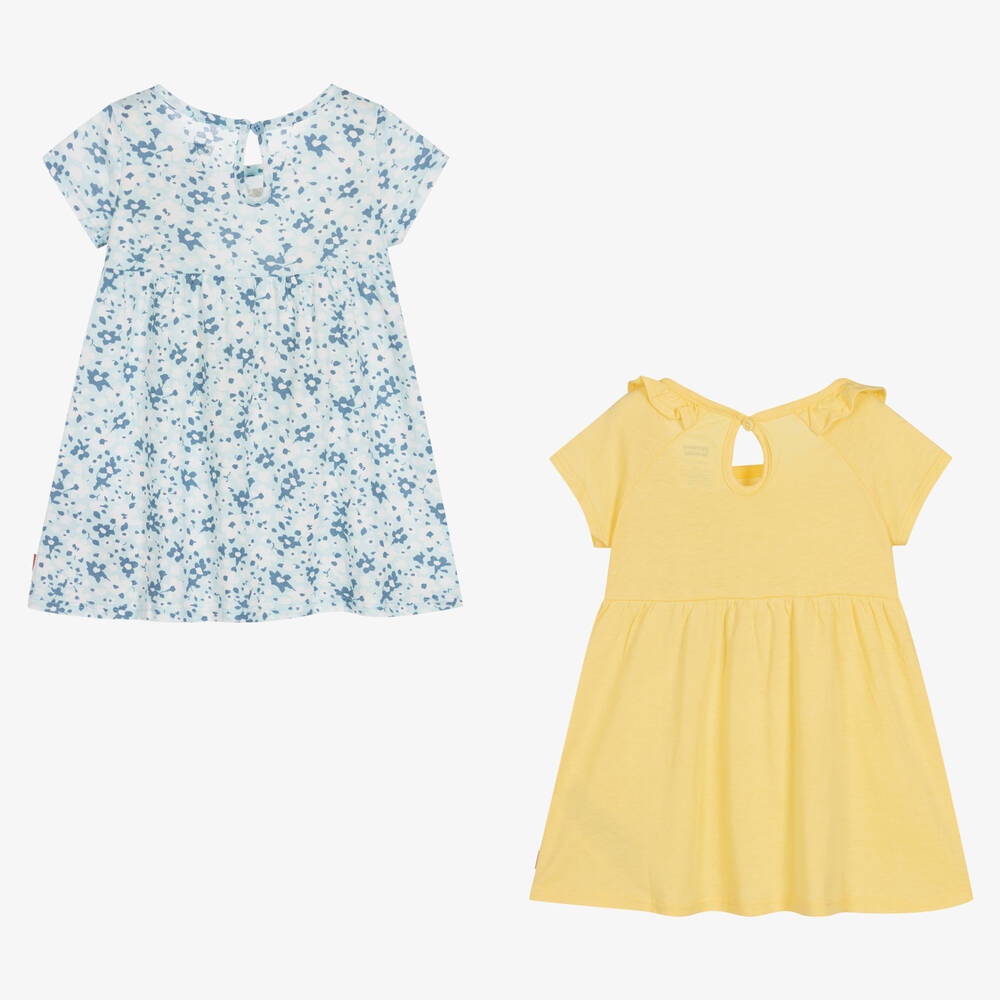 Levi's-Girls Yellow & Blue Floral Dress (2 Pack) | Childrensalon Outlet